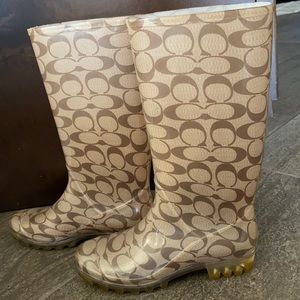 Coach signature rain boot